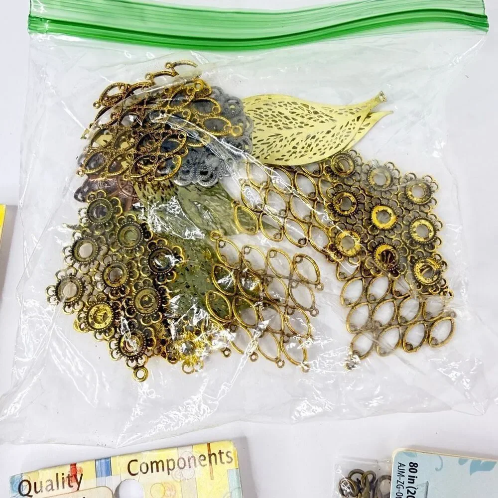 Bulk Jewelry Making Supplies Lot Filigree Connectors Leaf Pendants BellyDance